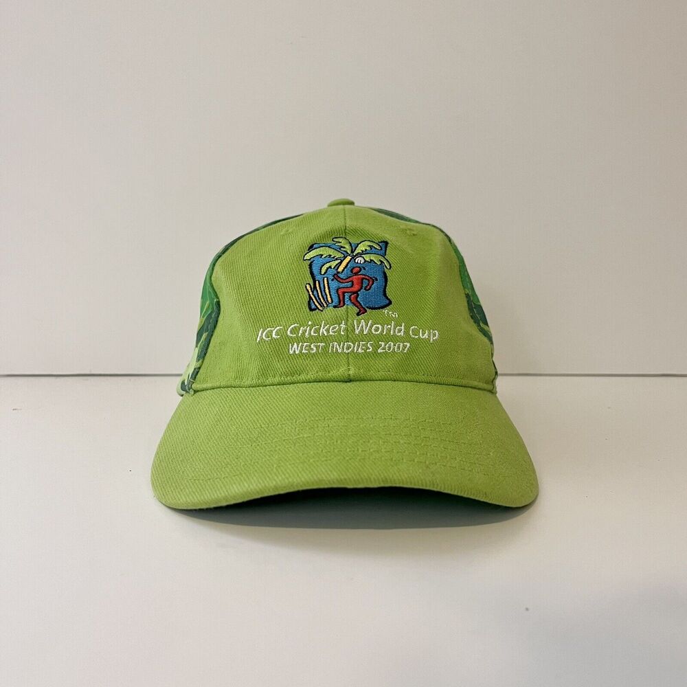 2007 Cricket World Cup ICC West Indies Palmtrees Green Hat Cap RARE VTG Onesize